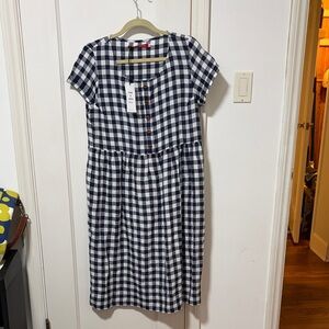 NWT Pyne & Smith No. 11 Dress Navy Gingham M